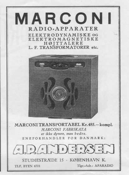 Marconi Transp. R&oslash;r Radio-Annonce