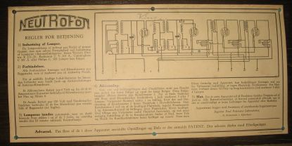 Neutrofon Radiomodtager 40 Lamper diagram