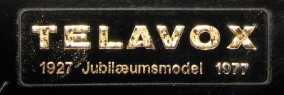 Telavox Jubi. Model 1927-1977 Tragt H&oslash;jttaler